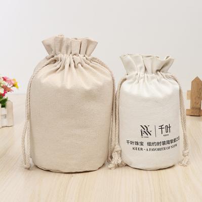 China Wholesale Cheap Rope Handle Eco Calico Cotton Twine Canvas Drawstring Bag for sale