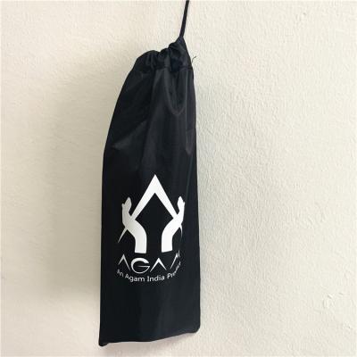 China Eco - Friendly Small Size Black Silk Printing Drawstring Bag Logo Bag for sale