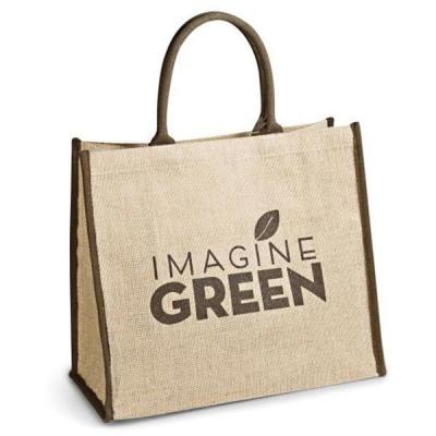 China Promotional Customized Handled To Recycle Waterproof Natural Jute Bag Beach Shopping Bag for sale