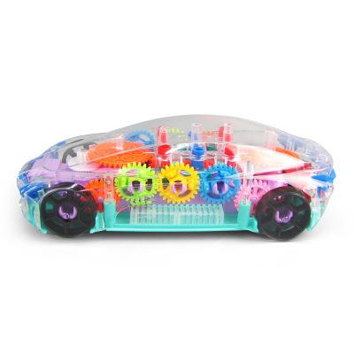 China Diecast Toy Top Selling Early Education Toys Transparent Speed ​​Light Music Car For Gift for sale