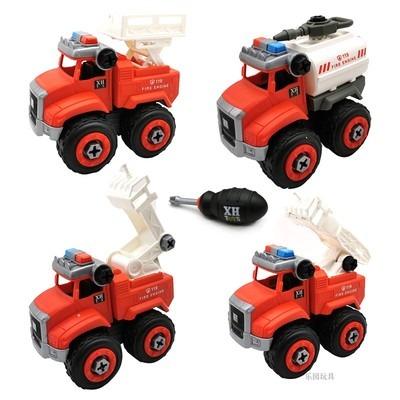 China Diecasting Diy Assembling Detachable Toy Hot Sale Toys Fire Engine Set Toy Car for sale