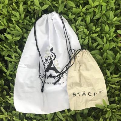 China Small Recyclable Cotton Dust Bag Logo Bucket Drawstring Bags Cotton Bag With Suction String for sale