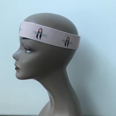 China Custom Logo Ribbon Edge Wig Band Edge Killer Elastic Headband for sale