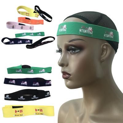 China Wholesale Custom LOGO Adjustable Elastic Melt Ribbon Wig Lace Band With Your Logo for sale