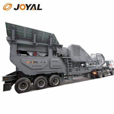 China JOYAL mining crusher 200 ton per hour stone jaw crusher mobile station/portable mobile stone crusher crushing station for sale