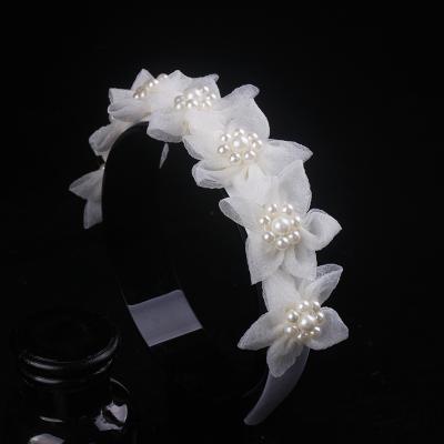 China Simple Wedding Bridal Pearl Headband Headband Bridal Handmade Bridal Headband Chain for sale