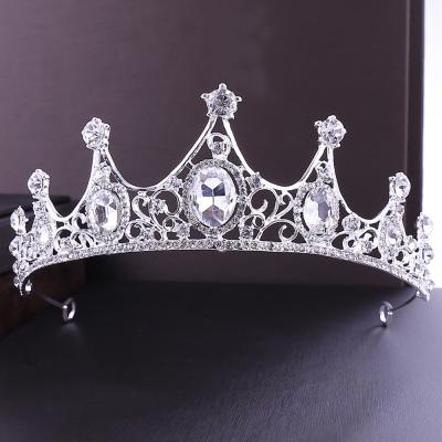 China Handmade Wedding Bridal Crown Green Rhinestone Flower Crown Bridal Tiaras for sale