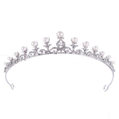 China Handmade full pearl bridal crown headdress princess birthday dinner children's bridal crown wedding crown for sale