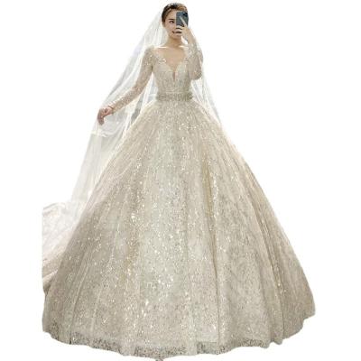 China Plus Size Bride Wedding Dress Long Sleeve Wedding Dress Indian Wedding Dress 2021 for sale