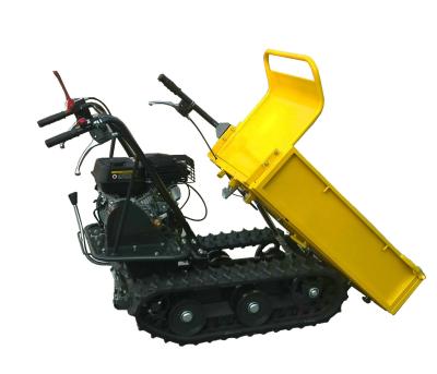 China Hotels Hand Tip Small Gasoline Engine Mini Dumper 6.5hp Crawler Track Mini Dumper Motocarriola 300kgs Heavy Hauler for sale