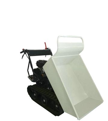 China Hotels Mechanical Mini Dumper With 300Kg Load Capacity Gasoline Engine Powered Rubber Track For Trolley Transport for sale