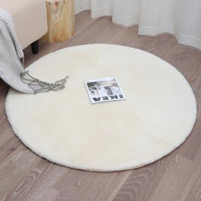 China Washable Polyester Printed Round Shaggy Faux Rabbit Fur Area Rugs for sale