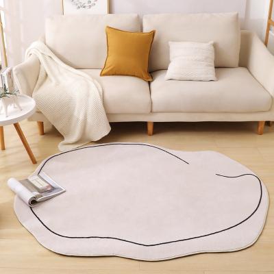 China Washable Nordic Center Mat Blankets For Nordic Living Room Bed Room Floor Household Cloud Shape Rug Blanket for sale