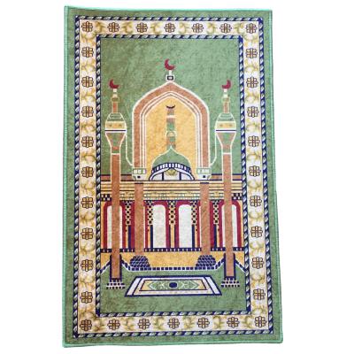 China New Anti-Slip Educational Thick Muslim Pray Floor Pad Portable Islam Pocket Prayer Mat With Compass for sale