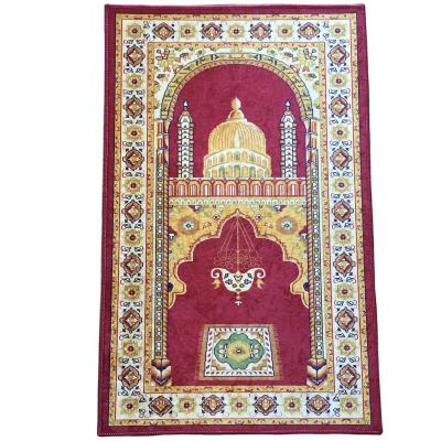 China Anti Slip Anti Slip Backing Raschel Prayer Cover Islam Prayer Mat For Muslim for sale