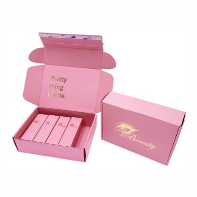 China Recycled Materials Bulk Factory Price Cheap Pink Cardboard Recyclable CorrugatedCustom Size Logo Snack Box Packing Boxes for sale