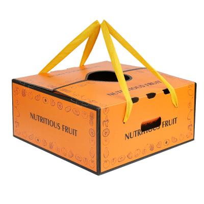 China Custom Recycled Materials Corrugated Cardboard Packaging Boxes For Dried Fruit Vegetable Wholesale Fresh Apple Orange Fruit Containers for sale