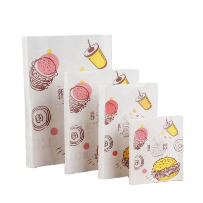 China Wholesale Disposable Recycled Materials Different Size Custom Logo Printed Food Greaseproof Bag Packaging Sandwich Wrapping Paper Bag for sale