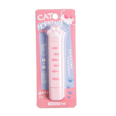 China School Office Stationery South Korea New school office kawaii stationery promotional gifts fancy item cartoon paw shaped plastic correction tape roller for sale