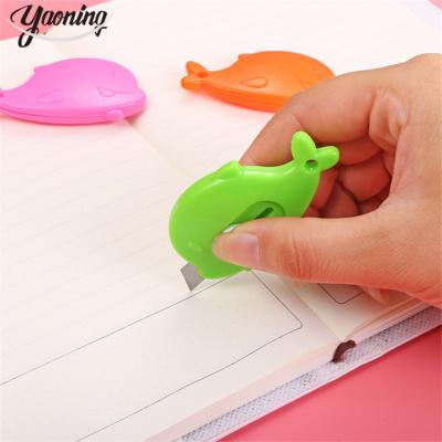 China School Office  Household Stationery In stock Business gift stationery office supplies wholesale price promotional Creative lovely whale design smallest cutter knife for sale