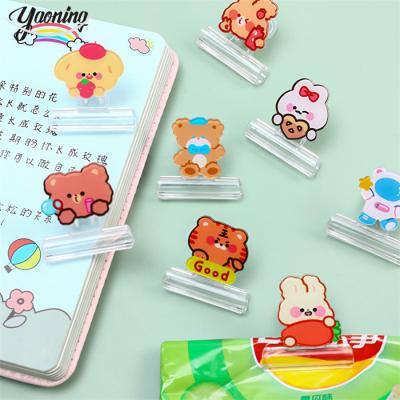 China Office School Home Korean New products 2023 Trending school office stationery Cheap transparent acrylic cartoon cute Animal design mini paper clip for sale