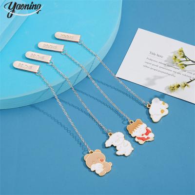 China Europe The United Arab Emirates new gifts stationery 2023 personalized design chain for metal enamel animal pendant bookmark for book for sale