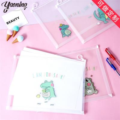 China Office School Stationery Singapore Fashion Office Stationery oem custom made a4 zipper transparent pvc lightweight file holder pouch document folder bag for sale