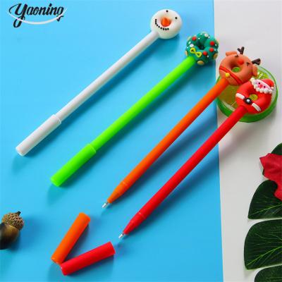 China Normal 2022-2023 European Hot Selling Multiple Colors cute stationery wholesale Christmas style roller gel pen plastic pens for girls for sale