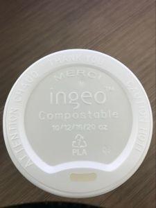 China Biodegradable Eco-Friendly PLA  80mm 90mm  White Black Coffee Cup Cpla Lids for sale