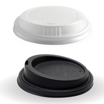 China Eco-Friendly PLA cornstarch 80mm 90mm  White Black Coffee Cup Cpla Lids for sale