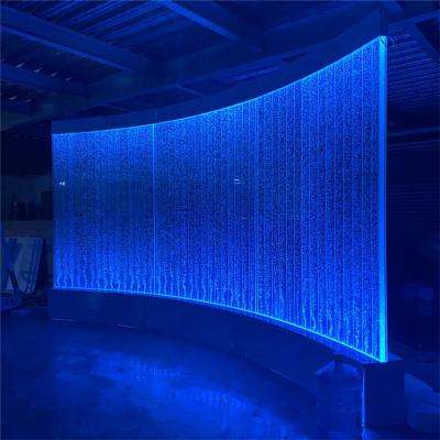 China American Style Curved Bubble Wall Home Decor Custom Hot Selling Led Water Feature Products for sale