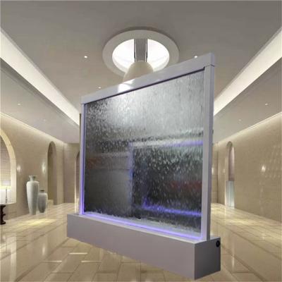 China Contemporary Modern Tempered Glass Waterfall Stainless Use As Garden Water Fountains Feature Partition Wall for sale