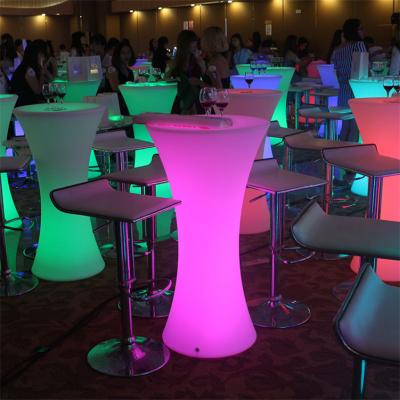 China China Supplier Modern Furniture LED High Rechargeable Colorful Led Light Bar Cocktail Table For Party for sale