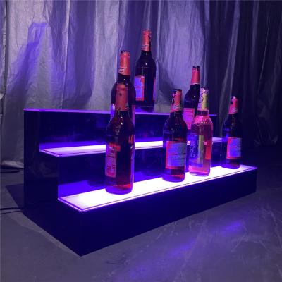 China New Design Fashion Modern Wine Cabinet Display Acrylic Bar Shelf With Led Light for sale