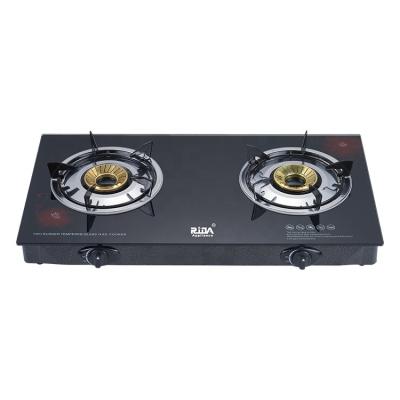 China Main 7mm Commercial Hot Modern Tempered Glass Table Top Household Kitchen Household 2 Burner Gas Stove for sale