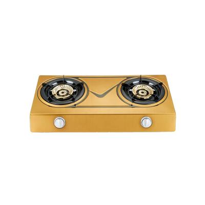 China Hotel hot sale table top 2 part in South Africa cooktops stainless steel two burner gas cooker for sale