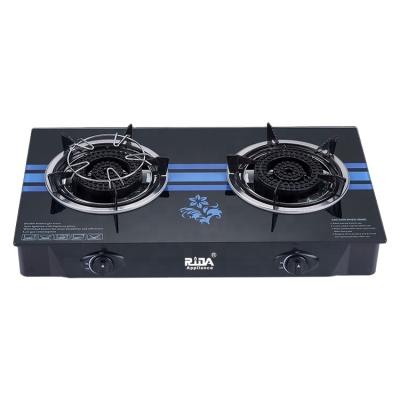 China Hotel Special Sales Quality Excellence Cooking Appliances Kitchen Black 7mm Tempered Glass Gas Stove for sale