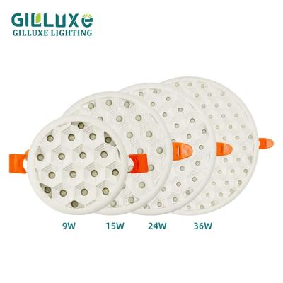 China Modern Honeycomb Design Anti-glare High Light Round Commercial Indoor Ceiling Frameless Recessed LED Panel Light for sale