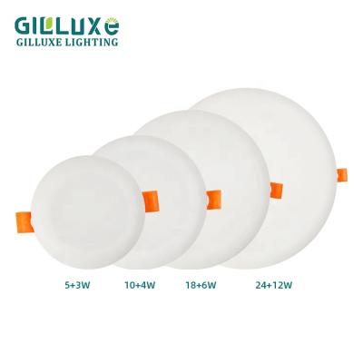 China New Round Listed Modern Indoor Office Ceiling Frameless Double Color Commercial Surface Mounted LED Lamp for sale