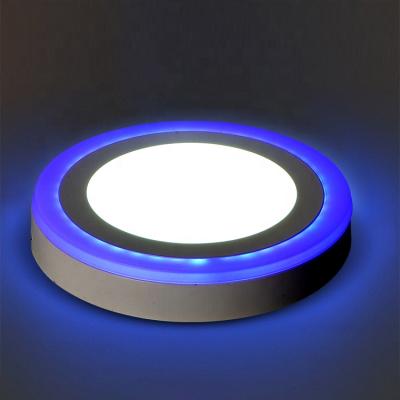 China Modern Ultrathin Aluminum Indoor Double Color Hotel Commercial Outdoor Square LED Round Panel Light for sale