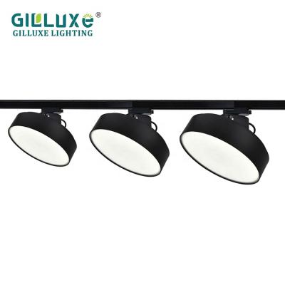 China Modern Aluminum Black White Shop Round SMD 16w 24w 36w Indoor Commercial Highbrigntness Track Light for sale