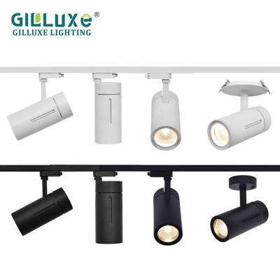 China Modern High Power ABS COB 25w 30w Aluminum Shop Ceiling Recessed Commercial Indoor LED Track Light for sale