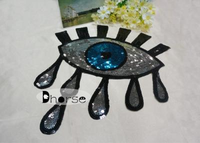 China Sew On Big Eye Design Bling Custom Sequin Appliques For Clothing for sale