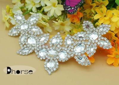 China Handmade Sew on  Bling Bling Rhinestone Applique For Wedding Dresses for sale