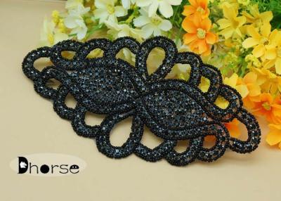 China Applique goteado diamante artificial del negro de Handemade para los vestidos de boda en venta