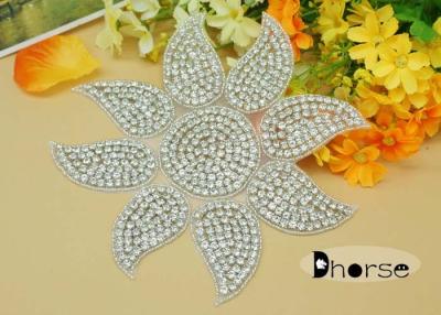 China Handmade Flower Design Rhinestone Applique For Wedding Dresses for sale