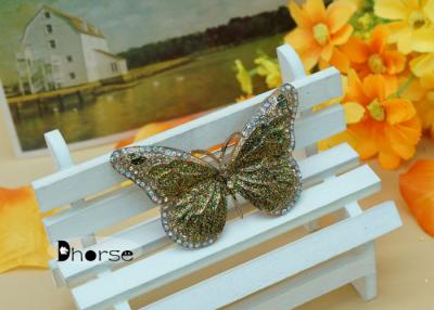 China Colorful Bling Bling Butterfly Vintage Rhinestone Brooches With Sequins for sale