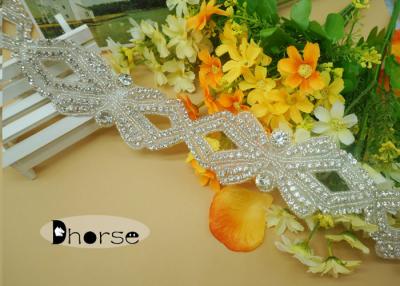 China Large Stock Iron on Crystal Rhinestone Beaded Trim For Wedding Dress for sale