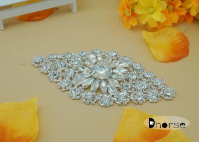 China Decorative Sparkling Diamond Rhinestone Wedding Appliques , Beaded Rhinestone Applique for sale