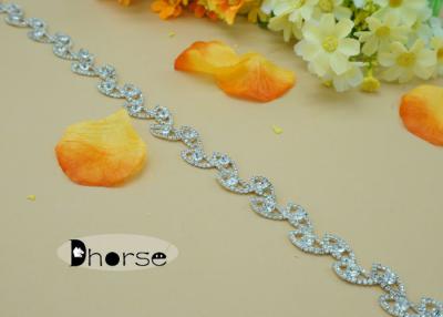 China Fashion Shining Diamante Leaf Design Beaded Rhinestone Trim For Jewelry for sale